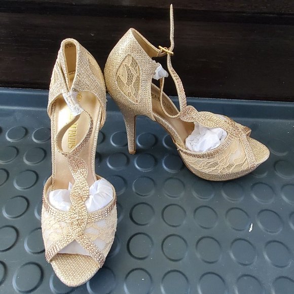 DREAM PAIRS Women Heeled Sandals Pump Swan 16 in Gold - Picture 9 of 11